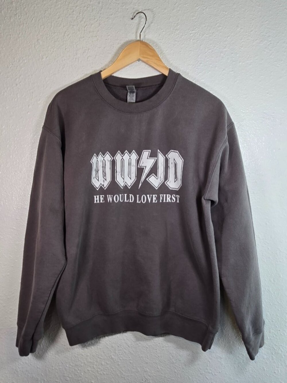 WWJD "He Would Love First" Crewneck Sweatshirt